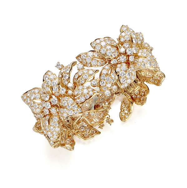 18K Diamond Flower Bracelet